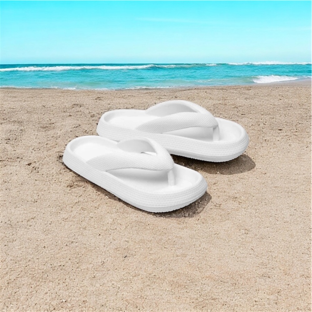 White CLOUD SLIDES. Flip Flops 38/39 (8 1/2)
